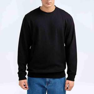 Sweat à capuche pour homme, col rond, manches longues, tissu gaufré uni, nouvelle collection automne-hiver, coupe ample, en polyester/coton éponge - Product Image 3