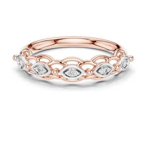 Bague en diamant de laboratoire marquise 0,06 CT pour femme, clarté VVS-VS EF, or 18 carats, 14 carats, 10 carats et argent 925, or rose, or jaune, or blanc - Product Image 1