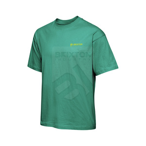 T-shirt de luxe pour homme à col rond, coupe oversize, épaules tombantes, 100 % coton, motif uni, design de logo personnalisé, tricoté, streetwear vierge - Product Image 3