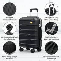 Ensemble de bagages en matériau PP 3 pièces Valise à coque rigide légère à roulettes pivotantes 20 24 28 pouces Serrure TSA Roues silencieuses Logo personnalisé