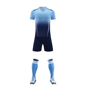 2025 Venta caliente azul cielo con azul marino fútbol y fútbol Jersey personalizado equipo Logo 100% poliéster uniforme - Product Image 3