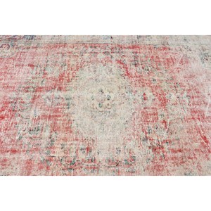 5.1x8.2 ft Large Vintage Turkish Rug, <b>Red</b> Floral <b>Wool</b> Rug - Product Image 4