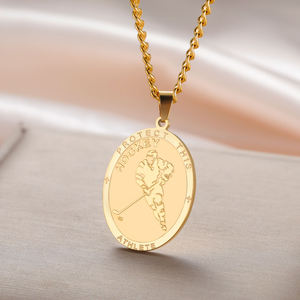 Pendentif Charme Gravé Hockey sur Glace en Moissanite, Argent Sterling 925 Plaqué Or 14 carats, Collier Amulette, Bijoux Cadeaux Hommes Femmes - Product Image 2