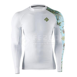 Vente directe d'usine unisexe Rash Guard Spandex/Polyester respirant écologique séchage rapide manches longues meilleur prix bas quantité minimale de commande personnalisé - Product Image 1
