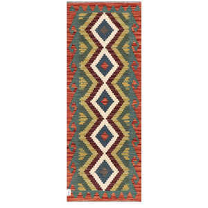 Alfombra Kilim de Maimana, Afganistán, 167 x 64 cm, Alfombras y Juegos de Alfombras - Product Image 1
