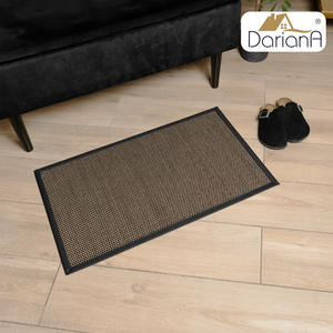 Tapis de porte rectangulaire en polyester DarianA, kilim, antidérapant, avec support en caoutchouc, tissage plat, couleur unie, lavable, pour usage domestique - Product Image 2