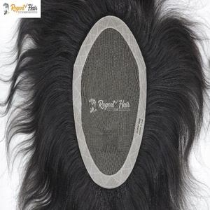 REGENT Los Angeles Stock de trame nouée à la main Toupet indien Remy cheveux naturels pour hommes disponibles en vente en gros - Product Image 6