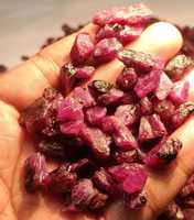 Pierre précieuse naturelle de rubis rouge brut non taillée, taille personnalisée, forme ovale, pour la fabrication de bijoux