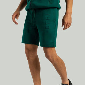 100% coton français Terry Tech polaire en relief Shorts pour hommes/logo en relief streetwear été grande taille hommes Shorts - Product Image 4