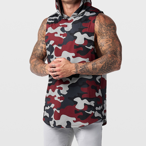 Wholesale Summer <b>Men's</b> Fitness Clothing <b>Gym</b> <b>Vests</b> <b>Men</b> Bodybuilding Hoodie Tank Top Workout Custom Sleeveless Hoodie - Product Image 4