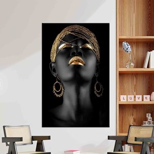 Impresión Vibrante de Chica Africana en Lienzo: Elegante Decoración de Pared, Lienzo Enrollado - Product Image 1