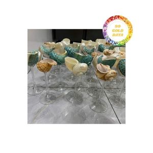 Copa decorativa de conchas marinas naturales para vino, fiesta Tropical, mesa de boda costera, centro de mesa, copa de océano hecha a mano única - Product Image 6