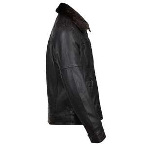 Veste en cuir d'hiver pour homme au meilleur design, confortable, vente directe d'usine, impression de logo personnalisée, style streetwear, logo sur le devant - Product Image 4