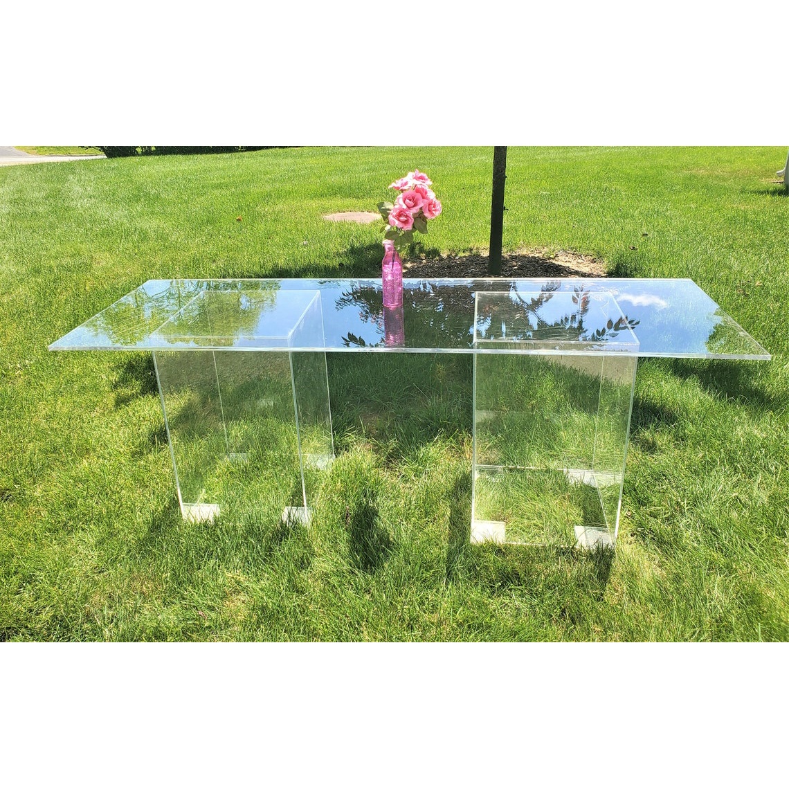 MESA DE BODA acrílica personalizada, decoración transparente y moderna, mesa de novia acrílica