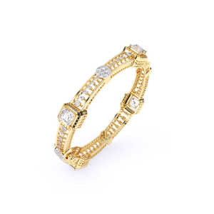 Impresionante brazalete de diseño encantador de diamante cultivado en laboratorio redondo, brazaletes de oro de 14 KT, joyería para mujer, Idea de regalo perfecta - Product Image 5