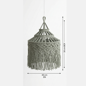 Sage Green 40X50 Macrame Chandelier Boho Fringe Pendant <b>Light</b> Modern Woven Lampshade for <b>Nursery</b> NF - Product Image 2