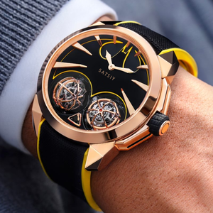 JACOB&amp;COA Limited Edition Skull <strong>Chronograph</strong> Plated <strong>Automatic</strong> Stainless Steel Case Genuine Leather Strap - Product Image 2