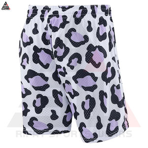 Shorts en toile personnalisés imprimés par transfert thermique 100% polyester décontractés à séchage rapide avec taille élastique et poche pour hommes - Product Image 3