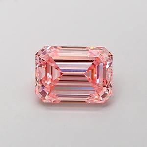 Lab Grown Diamond Esmeralda 2.44ct Fancy Intense Pink VVS1 - Product Image 1