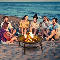 Brasero portable de 26 pouces, foyer extérieur en métal, chauffage pour patio et jardin, barbecue