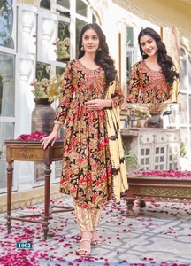 Impresión de lámina de rayón de calidad superior Ropa india y pakistaní Parte inferior superior Chanderi Cotton Dupatta - Product Image 2