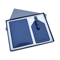 Ensemble cadeau d'affaires personnalisé avec logo d'entreprise, porte-passeport en cuir avec chaîne métallique, emplacements pour cartes, portefeuilles, couleur personnalisée