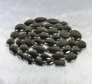 Offre Spéciale naturel doré pyrite ovale Cabochon dos plat pierre précieuse en vrac pour la fabrication de bijoux pendentif fait main en argent fabrique - Product Image 3