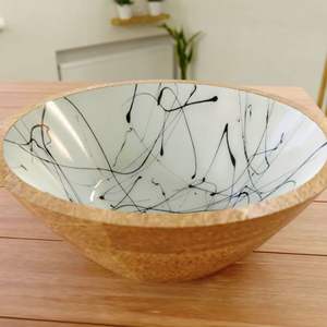 ชามสลัดแท่งทรงสี่เหลี่ยมสีขาวชามไม้และเรซินทรงสี่เหลี่ยมใช้ออนไลน์ปรับขนาดได้ตามต้องการผลิตในอินเดีย - Product Image 3