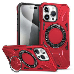 เคส iPhone 15 Pro Max 6.7 นิ้ว รุ่น Tough Case พร้อมขาตั้งแม่เหล็กแบบหมุนได้ขนาดใหญ่ สีแดง (บรรจุภัณฑ์ขายปลีก) - Product Image 1