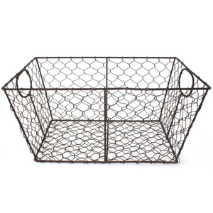 Great Quality Metal <b>Wire</b> Oval Planter Basket Vintage Metal Storage Organizer For Home <b>Garden</b> Decoration Basket Excellent Price - Product Image 4