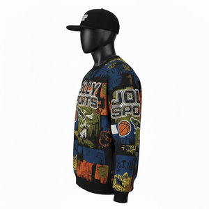 Sudadera de Hombre Sublimada Premium de 280 GSM, Felpa de Poliéster, Impresión Completa, Multicolor, Logotipo Personalizado, Sudadera Básica para Hombre - Product Image 3