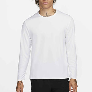 Chemise à manches longues et col rond pour hommes 100% coton et polyester Chemise à manches longues avec logo personnalisé sérigraphiée brodée - Product Image 5