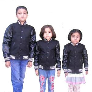 Custom Embroidered Logo Boys <b>Varsity</b> <b>Jacket</b> School Sport Sweatshirt for Winter <b>Kids</b> Baseball <b>Jackets</b> Washed Technique - Product Image 2