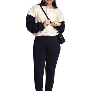 Chándal ajustado personalizado con cremallera para mujer, ropa informal transpirable de algodón 100%, conjunto de dos piezas más vendido para la temporada de invierno - Product Image 1