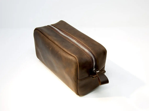 Neceser de cuero duradero a la moda para hombre, Kit Dopp, accesorios de afeitado para viajar, organizador, bolsa de equipaje de viaje, adultos de negocios - Product Image 2