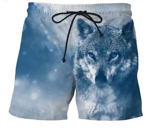 Pantalones Cortos Deportivos para Hombre, Sublimados con Diseño de Lobo, Color Negro, Corte Ajustado, Personalizables al 100%, Ideales para Fitness, Modelo 2026, Superventas - Product Image 2