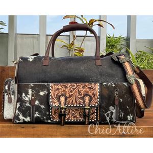 Manufacturer Custom Design Large Hand Tooled <b>Leather</b> Duffel <b>Bag</b> Cowhide Travel <b>Bag</b> for <b>Men</b> & Women Luxury <b>Weekend</b> Overnight <b>Bags</b> - Product Image 1