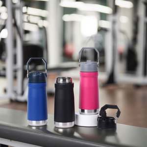 Botella de Agua de Acero Inoxidable de Doble Pared de 500 ml Personalizada al por Mayor, Vaso Térmico de Metal para Viaje con Tapa y Popote Portátil - Product Image 1