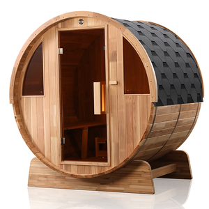 Factory Direct OEM Modern Solid Wood 4-6 Person Outdoor Cedar Barrel Sauna Harvia <b>Heater</b> Dry Eco-Friendly Park Use Royal Saunas - Product Image 1