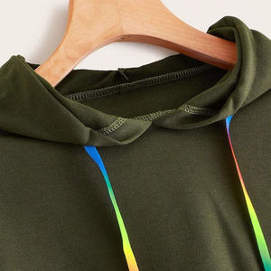 Wholesale Custom Logo Winter Cropped <b>Fleece</b> <b>Hoodies</b> Women Cotton Polyester Casual Streetwear Plus Size OEM Design - Product Image 5