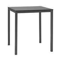 Table de salle à manger carrée 70x70 cm, plateau compact en stratifié, structure en acier galvanisé, empilable, table de bistrot, café, restaurant, extérieur
