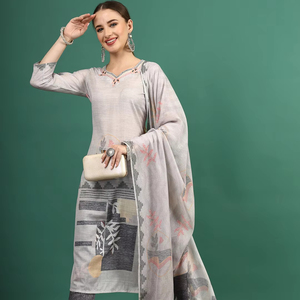 ชุด Kurta และกางเกงทรงตรงพิมพ์ลายดอกไม้สุดพิเศษสุดอินเทรนด์จับคู่กับดีไซเนอร์ชุดปาร์ตี้ระดับพรีเมียม dupatta ชุด salwar จำนวนมาก - Product Image 1