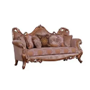 Pulido directo de fábrica para decoración de sala de estar con sofá de trabajo tallado de lujo para sala de estar