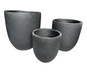 [Jason] Lot de 3 pots ronds en fibre de pierre ~ Vases hauts pour la décoration de jardin et de maison - Product Image 2