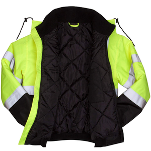 Veste de sécurité haute visibilité à capuche réfléchissante pour hommes, au prix de gros, OEM ODM - Product Image 3