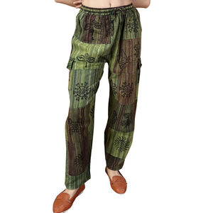 Pijama de algodón de estilo nepalí con estampado personalizado para mujer, cómodo parche de trabajo, Joggers tribales, ropa de dormir informal tejida de primavera y verano - Product Image 1