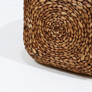 Pouf carré en jacinthe d'eau naturelle tissé à la main, tabouret écologique en osier, siège ottoman pour la décoration moderne du salon - Product Image 6