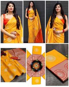 Nouveau Saree en soie Banarsi à la mode avec chemisier pièce économique Style Bollywood tenue de fête pour les femmes indiennes en gros de Surat - Product Image 2