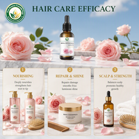 Formule de soin capillaire à base de composant actif Absolue de Rose (Rosa Centifolia) pour le soin du cuir chevelu et shampoing floral de luxe