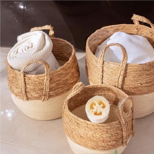 Cotton Rope Stripe Carry <b>Handles</b> Storage <b>Baskets</b> Set - Product Image 4